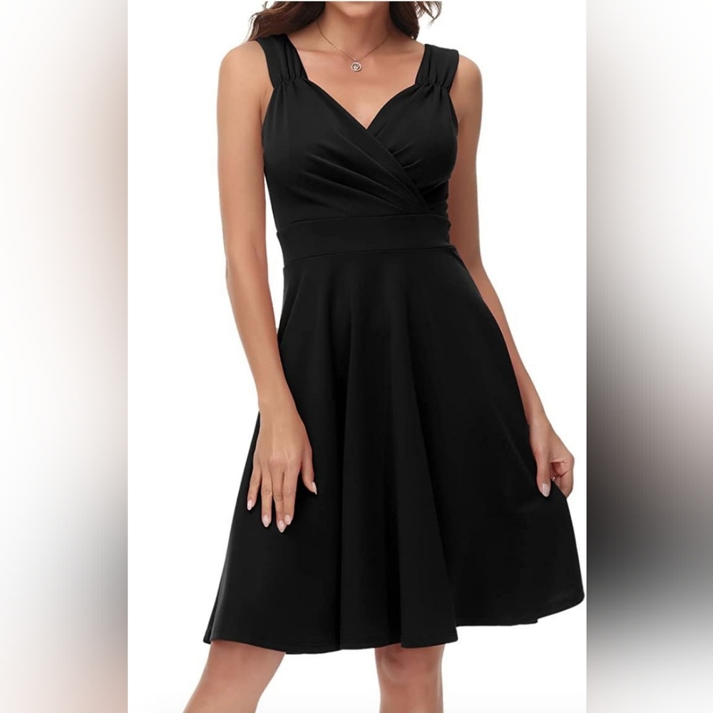 GRACE KARIN Women's Sleeveless Wrap V-Neck A-line  Cocktail Party Dress Size 2XL